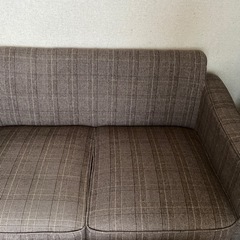 ソファ（2P・ブラウンチェック）の画像
