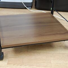 ニトリ レンジ台 幅49×奥行43×高さ134cm キャスター付き ダークブラウン レンジラック  札幌市 清田区 平岡の画像