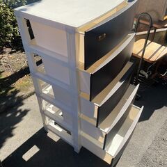 リサイクルショップどりーむ天保山店　No5420 五段プラチェスト　プラスチック　軽量　衣類収納の画像