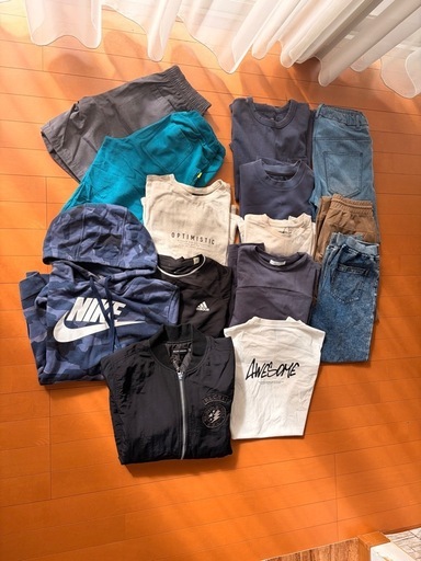 男児洋服まとめ売り14点　160〜170サイズ 男の子洋服、160サイズ、14点まとめ売り、美品〜中古服、NIKEとadidas