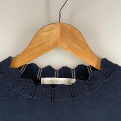 AMERICAN HOLIC AMERICAN HOLIC 半袖ニット コットン ネイビー レディース M【古着】【中古】の画像