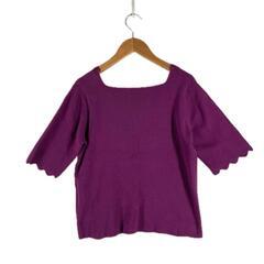 MAJESTIC LEGON マジェスティックレゴン 半袖ニット コットン ピンク レディース M【古着】【中古】の画像