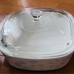 CORNING WARE コーニングウェア キャセロール 両手鍋 ガラス蓋付きの画像