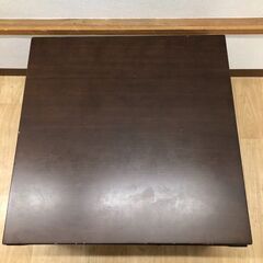 stp-3673　無印　こたつ　ダークブラウン　スクエア　65×65　正方形　座卓　こげ茶　手元スイッチ付　出力調整可　リビングこたつ　ローテーブル　コタツ　炬燵　暖房器具　2009年製　MK-658の画像