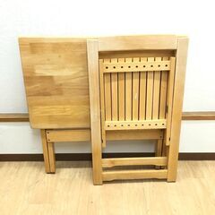 stp-3675　折りたたみデスクセット　ナチュラル　木製　デスク　チェア　テーブル　フォールディング　コンパクト　机　椅子の画像