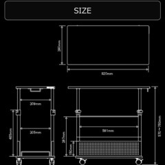 Bauhutte( バウヒュッテ ) 昇降式 L字デスク ラージ パソコンラック pcラック ( ‎幅 39 × 奥行 82 高さ 57~78 cm ) 木目 BHD-820H-WDの画像