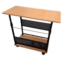 Bauhutte( バウヒュッテ ) 昇降式 L字デスク ラージ パソコンラック pcラック ( ‎幅 39 × 奥行 82 高さ 57~78 cm ) 木目 BHD-820H-WDの画像