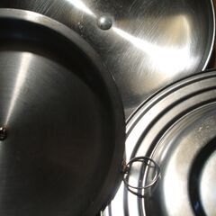 鍋の蓋のみ　３個　１８ｃｍ　２０ｃｍの画像