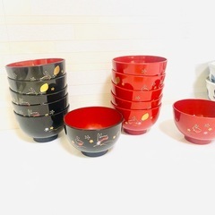 汁椀　お椀12個　丼物3点　合計15点の画像