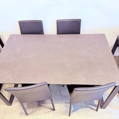 セラミックダイニングテーブル(セーラル135 GY CR03)の画像