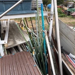 園芸用支柱、イボ竹支柱、緑の棒の画像