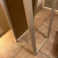 全身鏡　白　アイボリーの画像