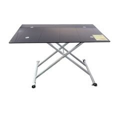 【ドリーム池田店♪ジモティ割対象品】昇降式　天面ガラステーブル【99680000038607】の画像