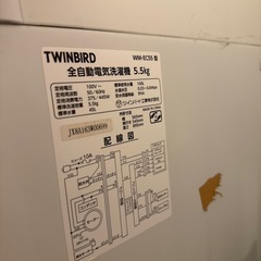 洗濯機　5.5kgツインバードの画像