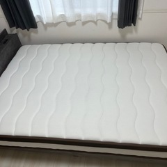 ★マットレス フレーム セット★ダブルサイズ ベッド★コンセント付き 2層ポケットコイル★の画像