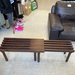 12/25まで店頭商品一部を除き半額クリスマスSALE!!開催中 　K2512-231 スライドベンチ ダークブラウン キズ汚れ有りの画像