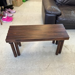 12/25まで店頭商品一部を除き半額クリスマスSALE!!開催中 　K2512-231 スライドベンチ ダークブラウン キズ汚れ有りの画像