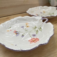 富永 Tominaga sweet-mary 花柄 プレート 陶器 2枚セットの画像