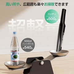 掃除機 コードレス 軽量【45000pa超強力吸引・45分連続稼働・収納＆充電 スタンド付き・ホコリ自動検知】 ハンディ 掃除機 スティック クリーナー 【2026革新版】 0.5kg超軽量 低騒音 LCDディスプレイ 2WAY そうじき vacuum cleの画像