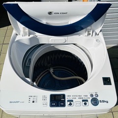 SHARP 5.5kg 全自動洗濯機 ES-55E9-KB 2014年製/J124-05の画像