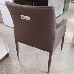 ニトリ アームチェア② スチール脚チェア ブラウン系 PVC ダイニングチェア パーソナルチェア 店舗 札幌市北区屯田の画像
