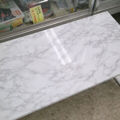 センターテーブル 90×45cm LT-4394 ホワイト系 大理石調 フリーテーブル ☆ 札幌市 北区 屯田 の画像