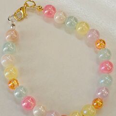 ⊰✿ハンドメイド✿⊱ ブレスレット 一点物 ビーズ  18.5cmの画像