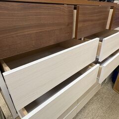 ★ 北欧調 ローチェスト 3段 収納 整理ダンス リビングチェスト 木目調 ★★リサイクルショップ札幌 買取本舗 平岸店★の画像