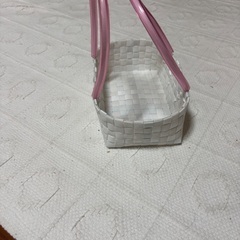 ppバンド　手提げカゴ　ホワイトの画像