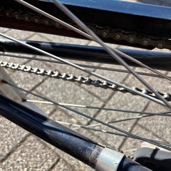 【整備品】前後タイヤチューブ新品。チェーン新品。カゴ新品。26インチ黒  ￥12000の画像