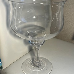 ガラス製　フラワーベース　花瓶　金魚鉢ワイングラス　アンティーク　インテリアの画像