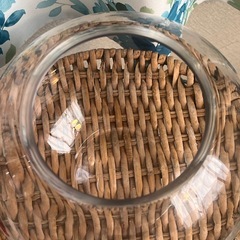 円球ガラス花瓶　金魚鉢　フラワーベース　小物入れ　アンティーク　花器の画像