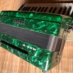 
アコーディオン　楽器　グリーンの画像