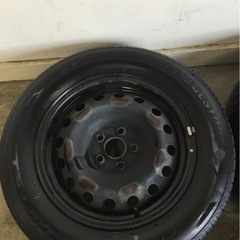A-279△ 岐阜発/ ラジアルタイヤ4本セット/ 鉄ホイール/ 5穴/ 15×6j/ PCD114.3/ タイヤ2パターン/ 2022年、2018年製/現状品/ R6.11/4 △の画像