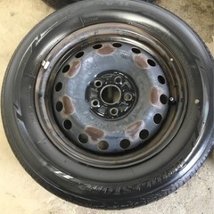 A-279△ 岐阜発/ ラジアルタイヤ4本セット/ 鉄ホイール/ 5穴/ 15×6j/ PCD114.3/ タイヤ2パターン/ 2022年、2018年製/現状品/ R6.11/4 △の画像