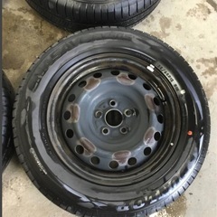 A-279△ 岐阜発/ ラジアルタイヤ4本セット/ 鉄ホイール/ 5穴/ 15×6j/ PCD114.3/ タイヤ2パターン/ 2022年、2018年製/現状品/ R6.11/4 △の画像