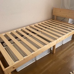 【状態良好】シングルベッド　マットレス付の画像