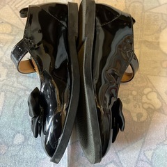 ブラックリボン付きフォーマルシューズ 19cmの画像