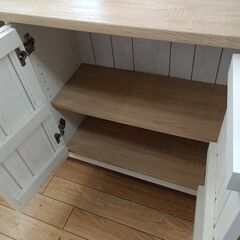 ★リユースのサカイつくば店★TK7798 NITORI 収納棚 ホワイト H71×D30×W85 クリーニング済みの画像