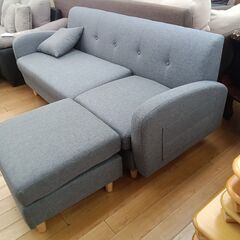 ★リユースのサカイつくば店★TK7801  三人掛けソファ グレー H70×D68×W168 クリーニング済みの画像