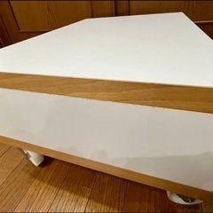 テレビボード キャスター付き ナチュラルウッド×ホワイトの画像