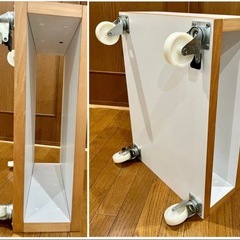 テレビボード キャスター付き ナチュラルウッド×ホワイトの画像