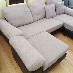 ★リユースのサカイつくば店★TK7802  三人掛けソファ ブラウン H75×D80×W199 クリーニング済みの画像