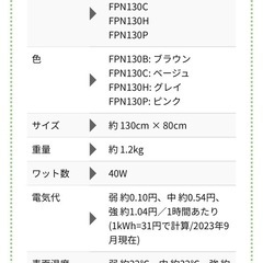 電気 敷き掛け毛布 電気毛布 中古品の画像