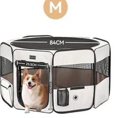 PET SHIFT 折りたたみペットサークルMサイズ　グレー×レッドの画像