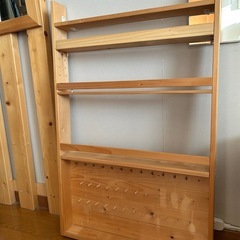 アクセサリー、小物の壁収納、洗面所、DIY サイズ約H91、W58、D7.7㎝の画像