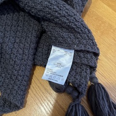 ニット ブランケット ブラウン　大判　タッセル付き　の画像