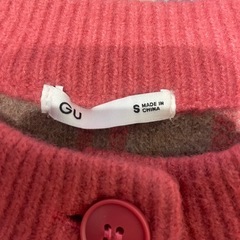 GU ピンク チェック柄 長袖セーター Sの画像