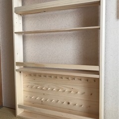 アクセサリー、小物の壁収納、洗面所、DIY サイズ約H91、W58、D7.7㎝の画像