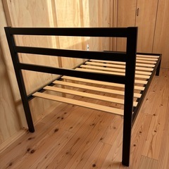 パイプベッド シングル 黒 すのこの画像